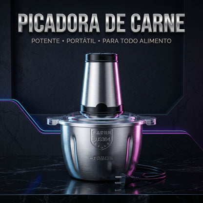 Molino Picador de Carne Eléctrico 2 Litros  en Acero Inoxidable