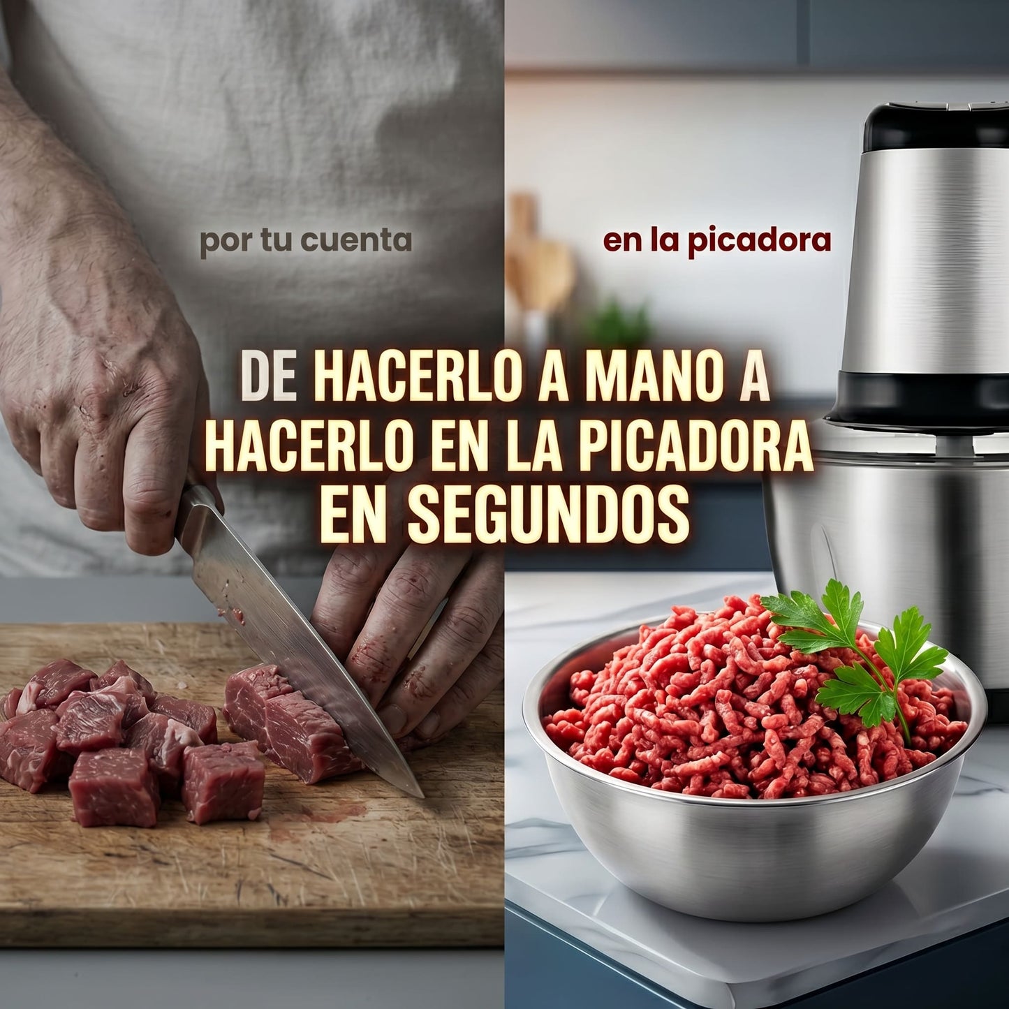 Molino Picador de Carne Eléctrico 2 Litros  en Acero Inoxidable